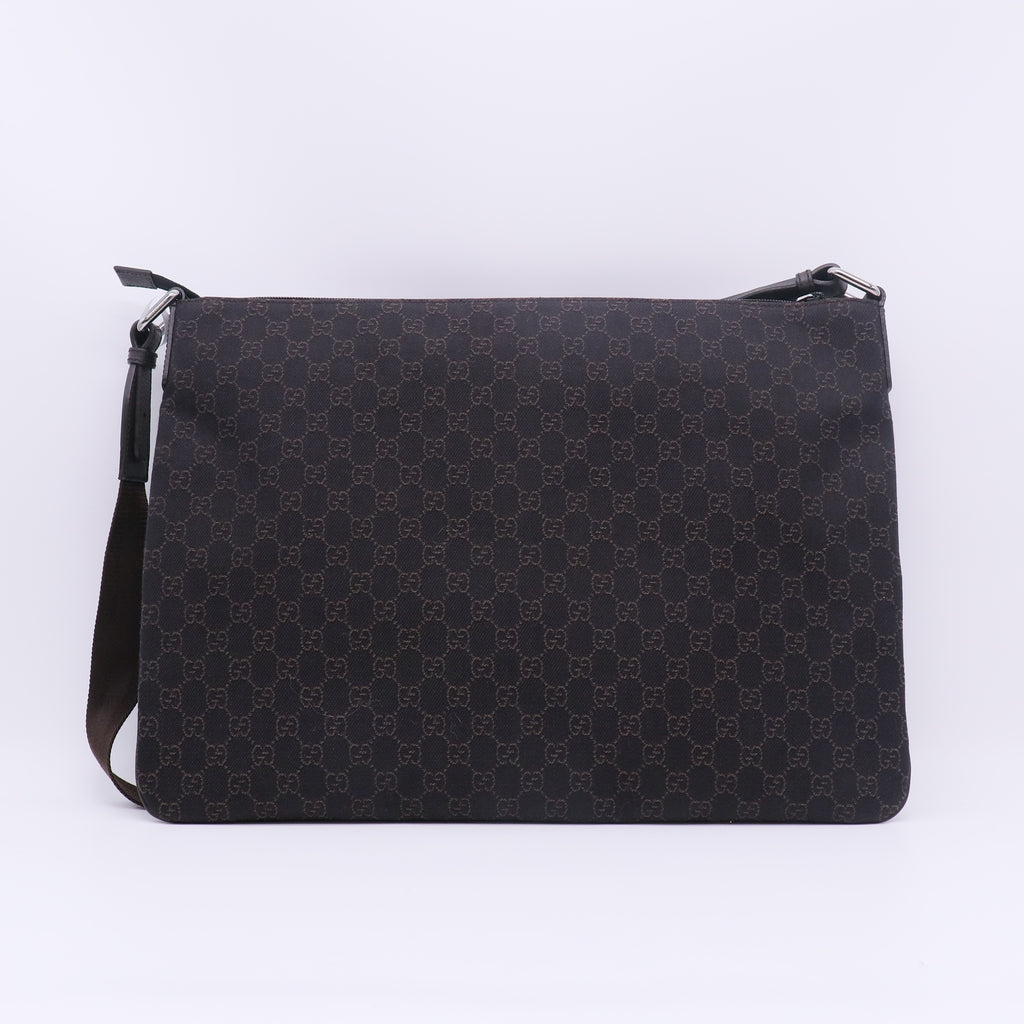 Gucci GG Denim Flat Messenger Bag B23740