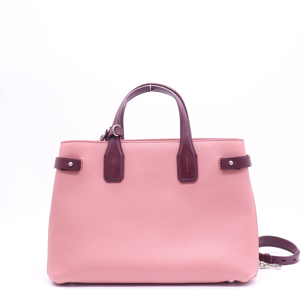 Banner Tote Leather and House Check Canvas Medium  B21861