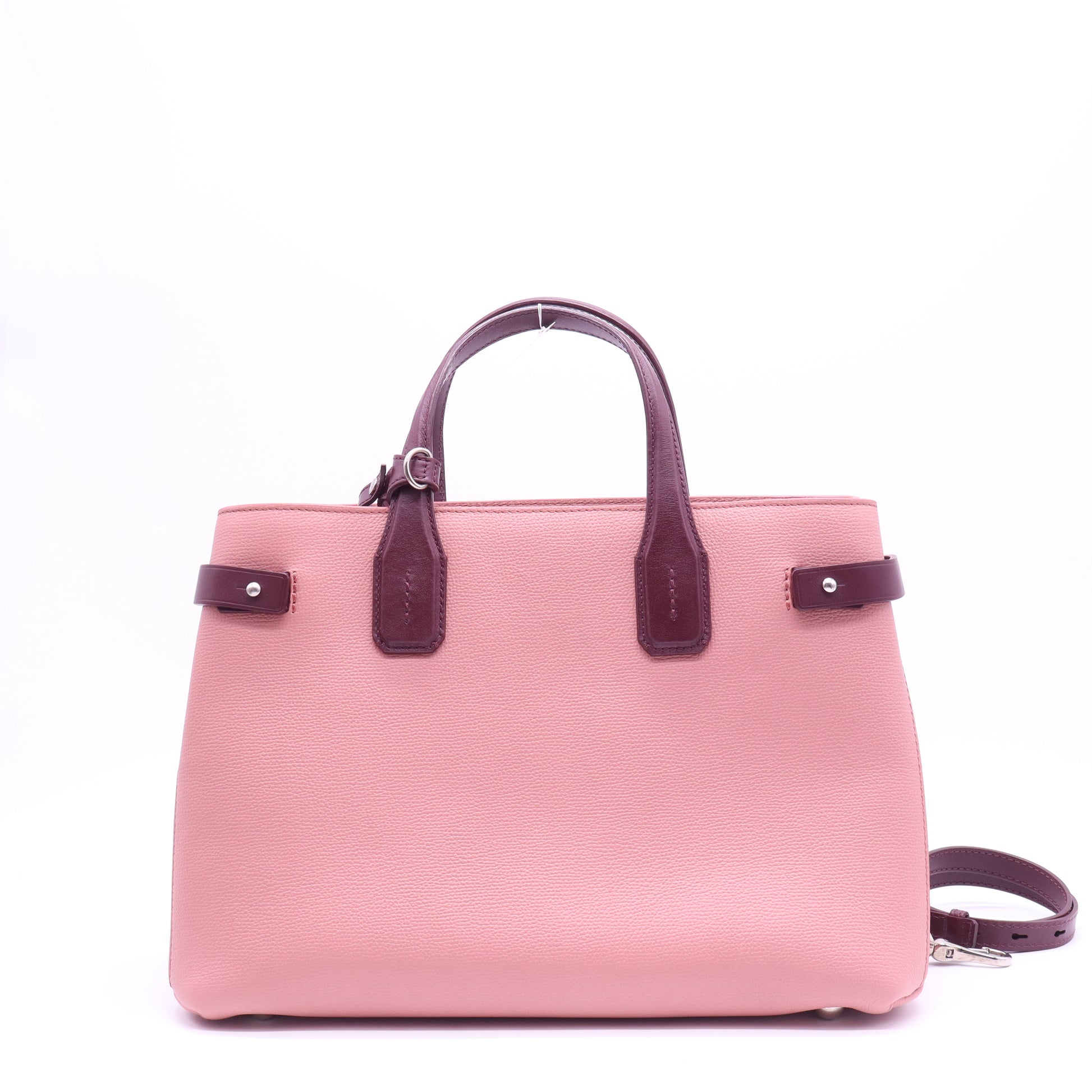 Banner Tote Leather and House Check Canvas Medium  B21861