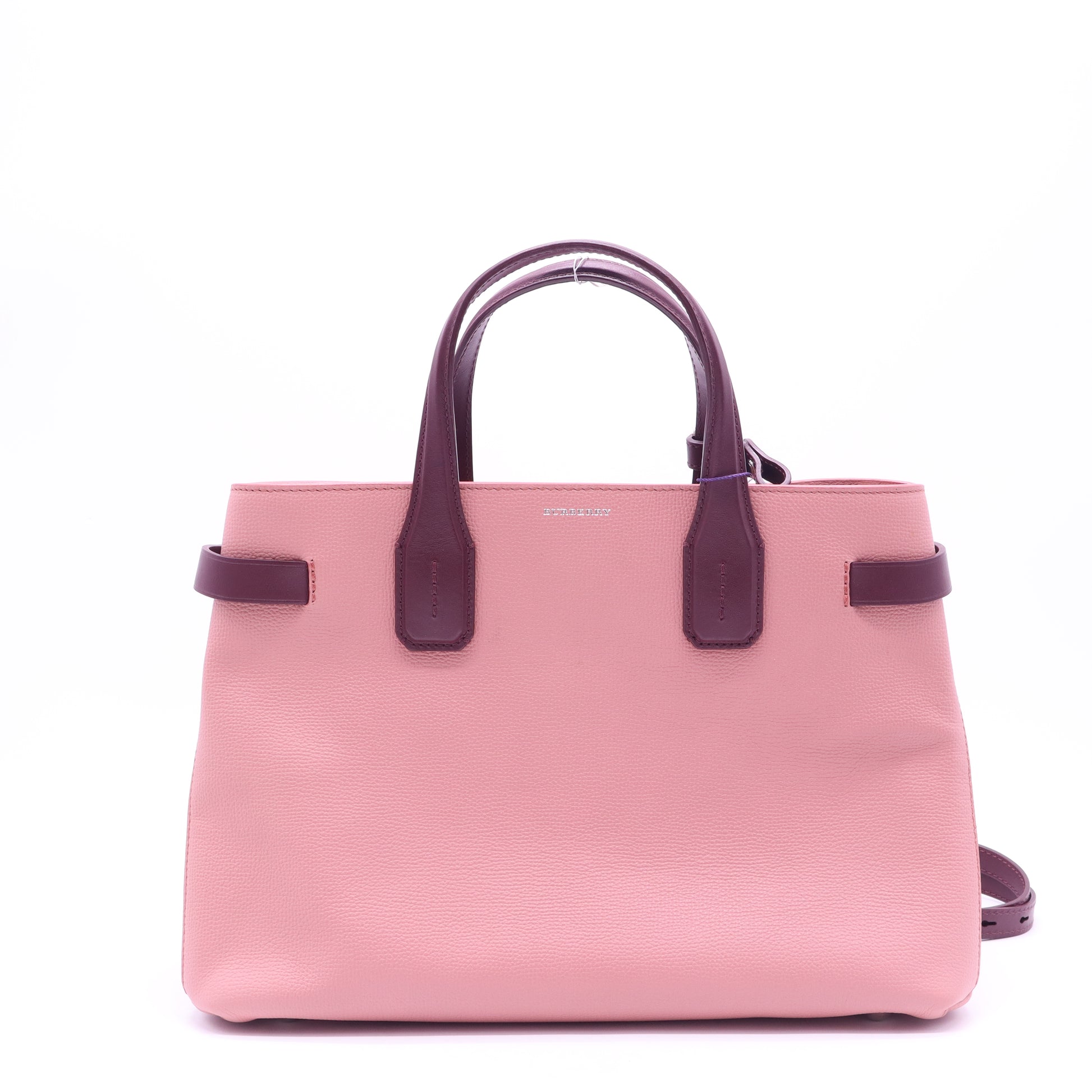 Banner Tote Leather and House Check Canvas Medium  B21861