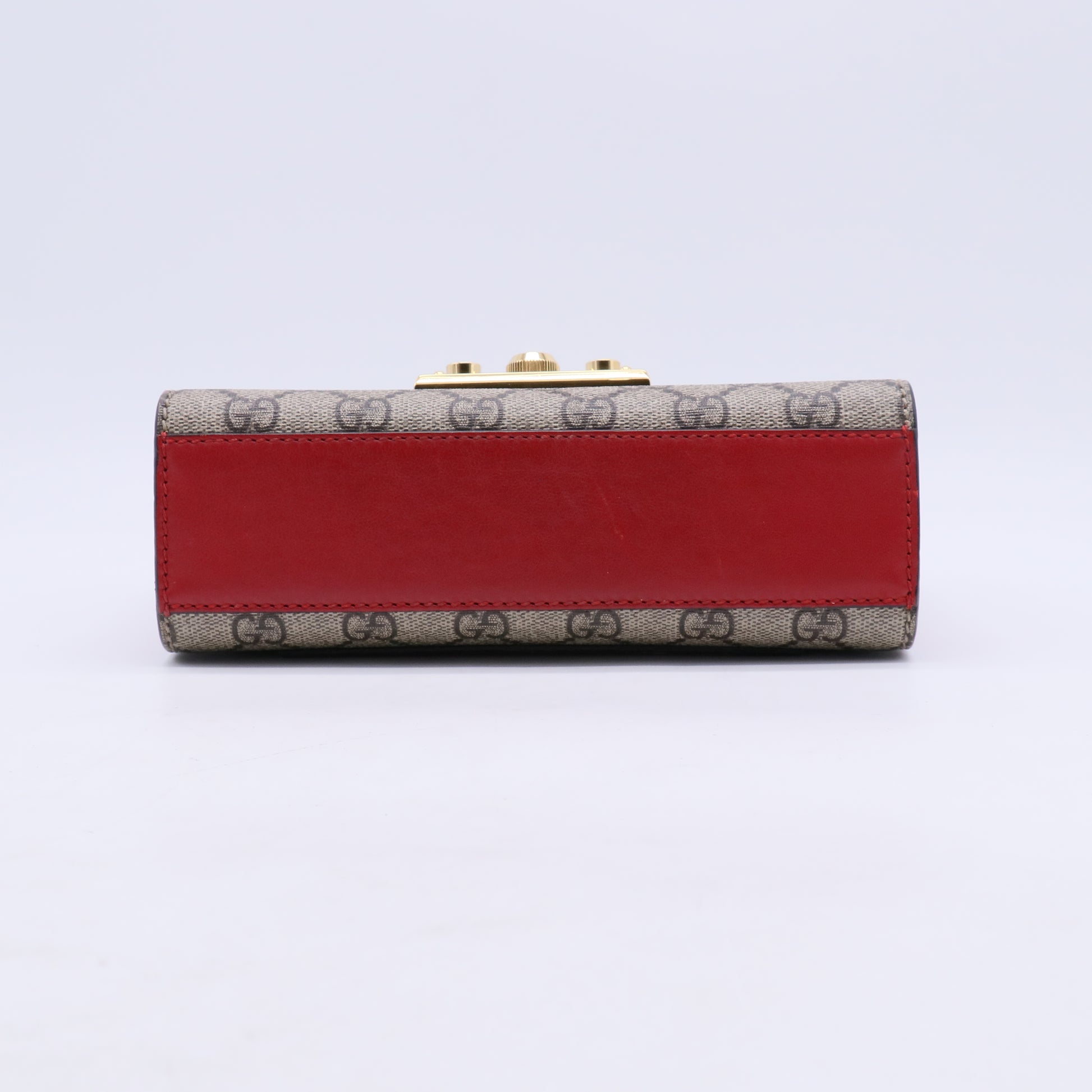 Supreme Monogram Calfskin Small Padlock Shoulder Bag Beige Hibiscus Red New Rosette B21739