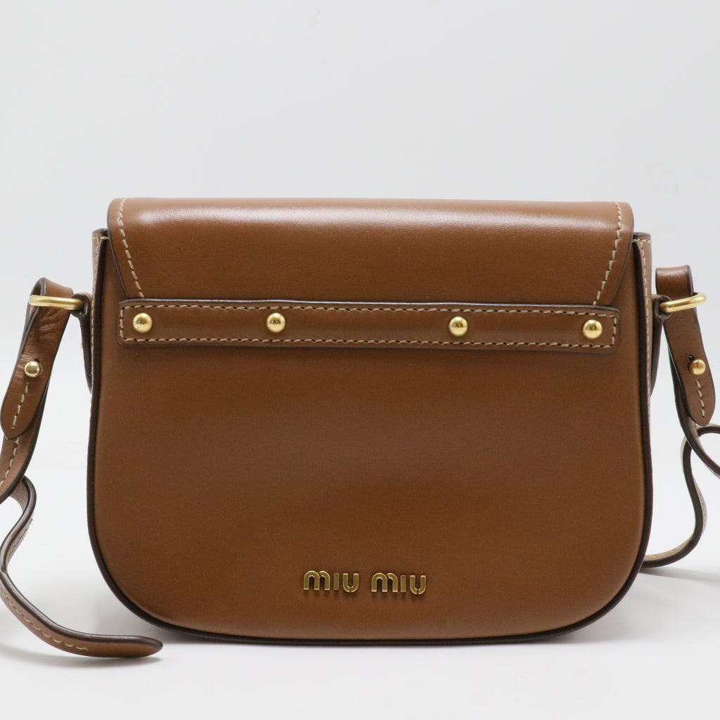City Calf Snap Lock Shoulder Bag Cognac