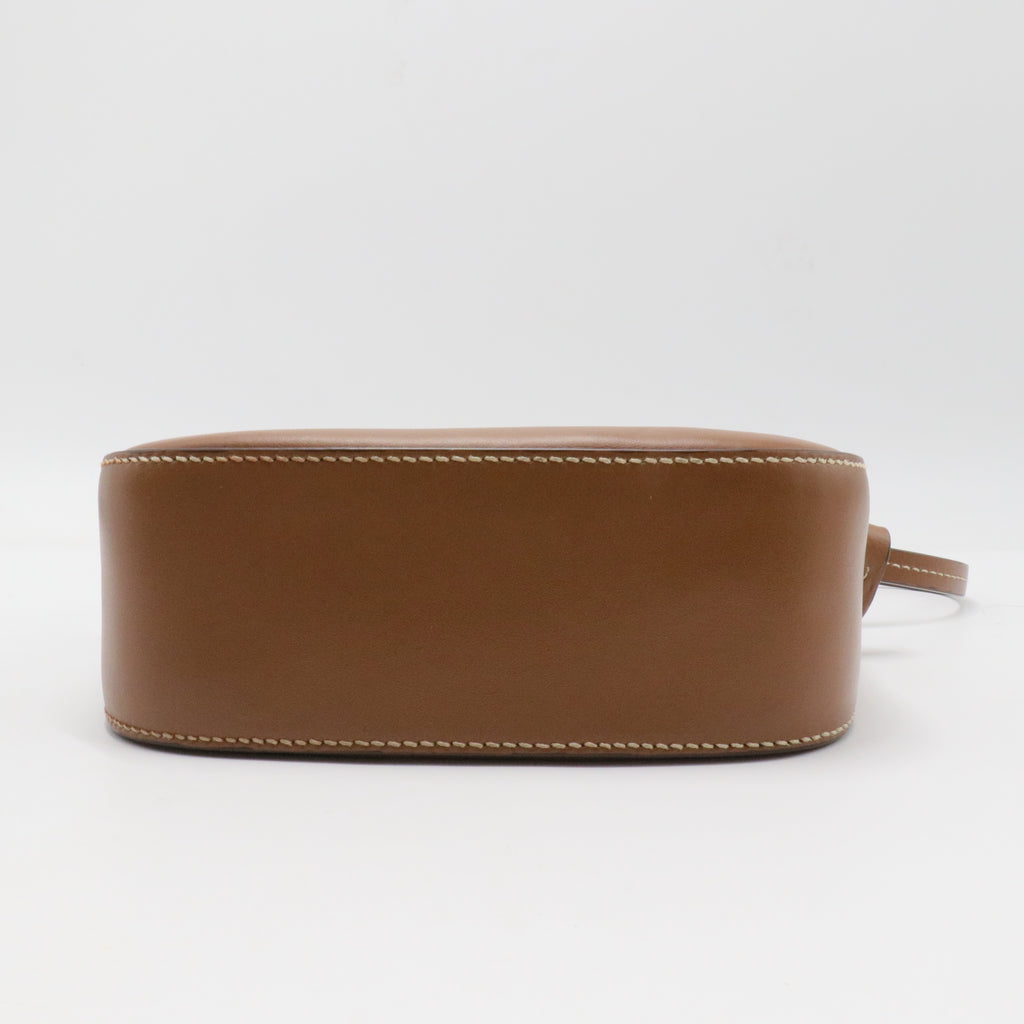 City Calf Snap Lock Shoulder Bag Cognac