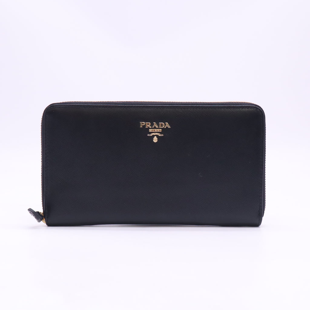 Prada Saffiano Zip-Around Long Wallet W23611