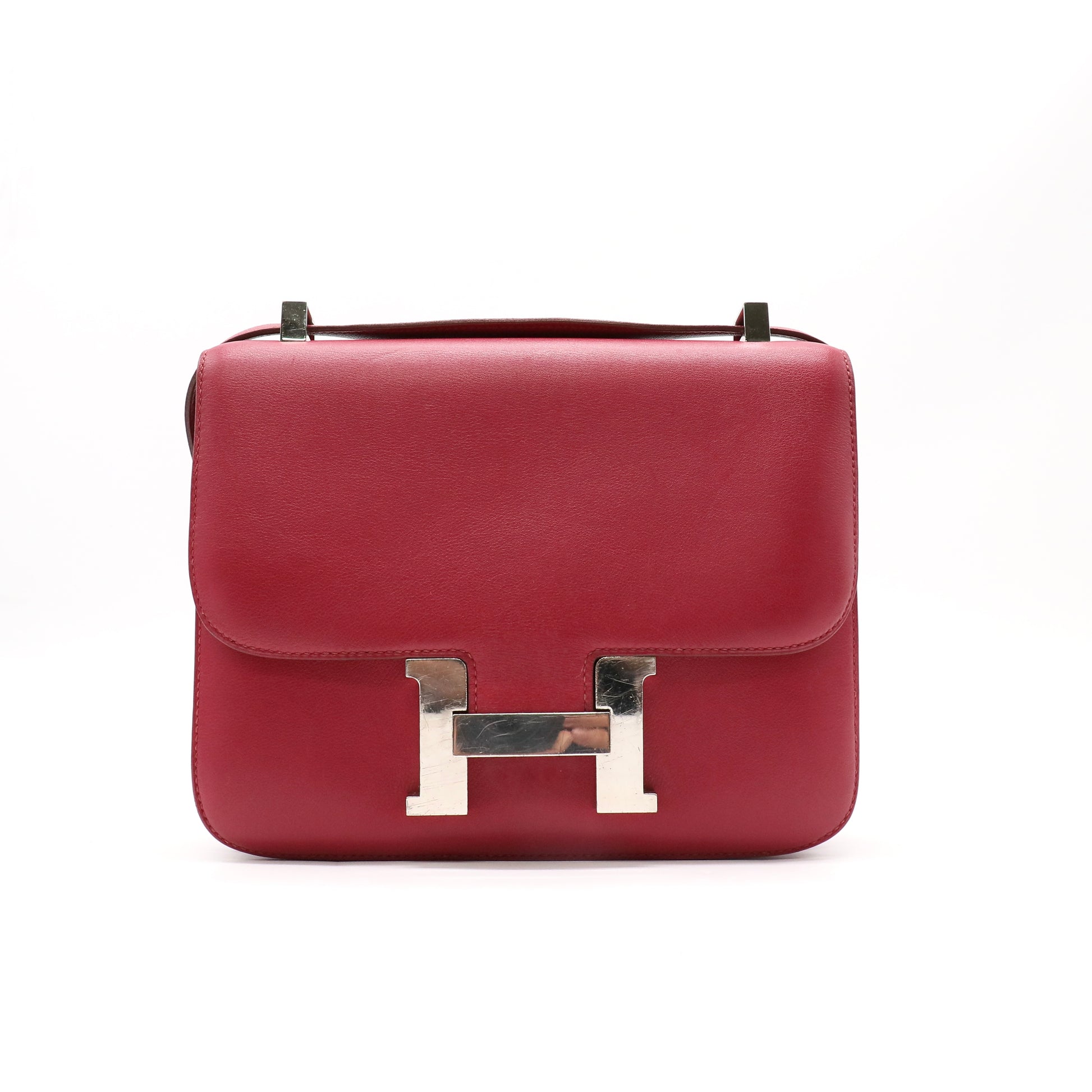 Hermes Rouge H Box Leather Constance Bag twins LDJ4850