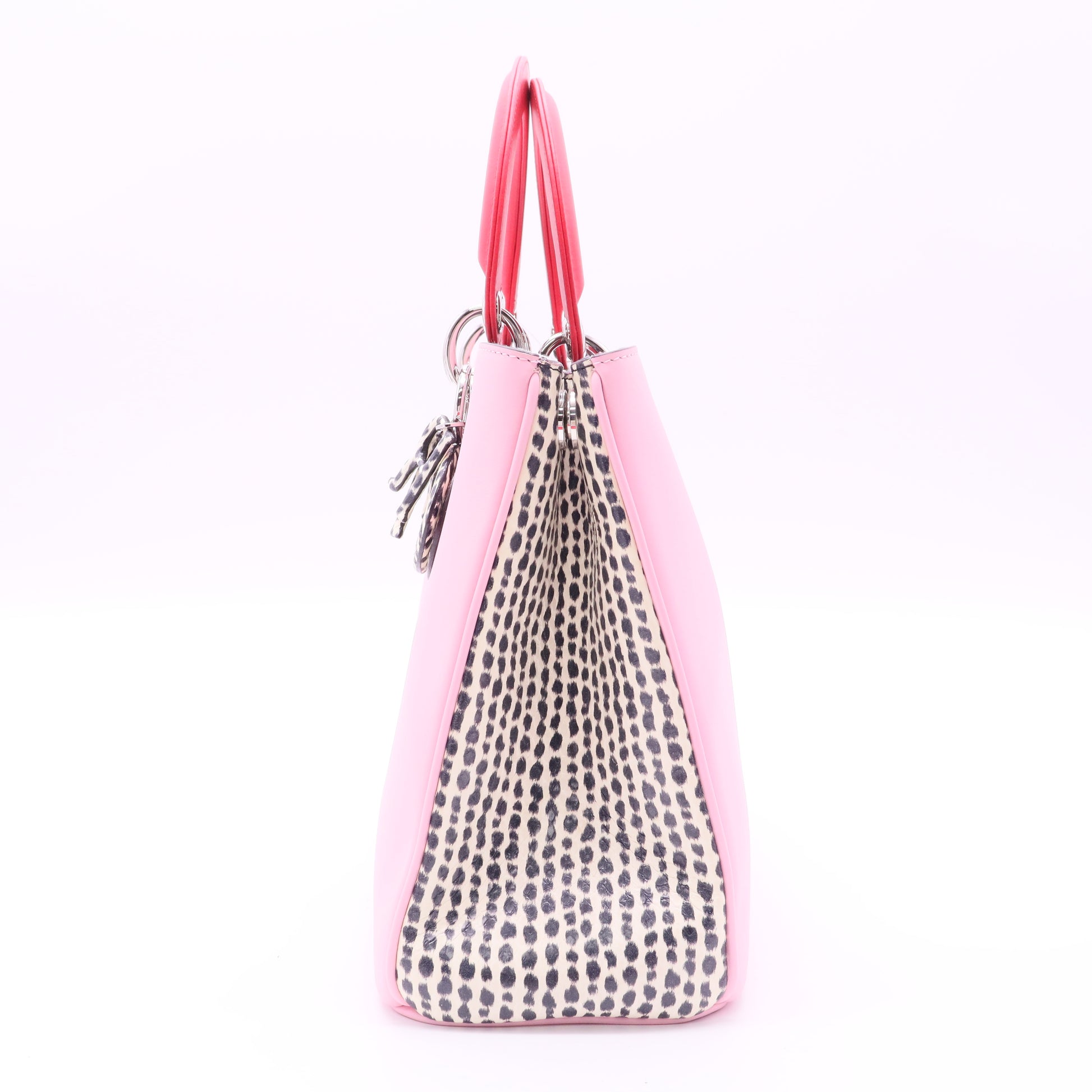 Pink Leather 'Diorissimo' Leather Tote with Strap and Pouch twins