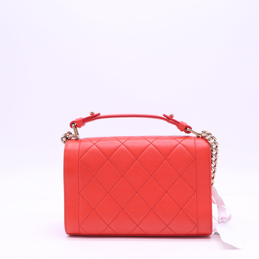 Chanel Label Click Flap Bag Quilted Calfskin Small twins B21588