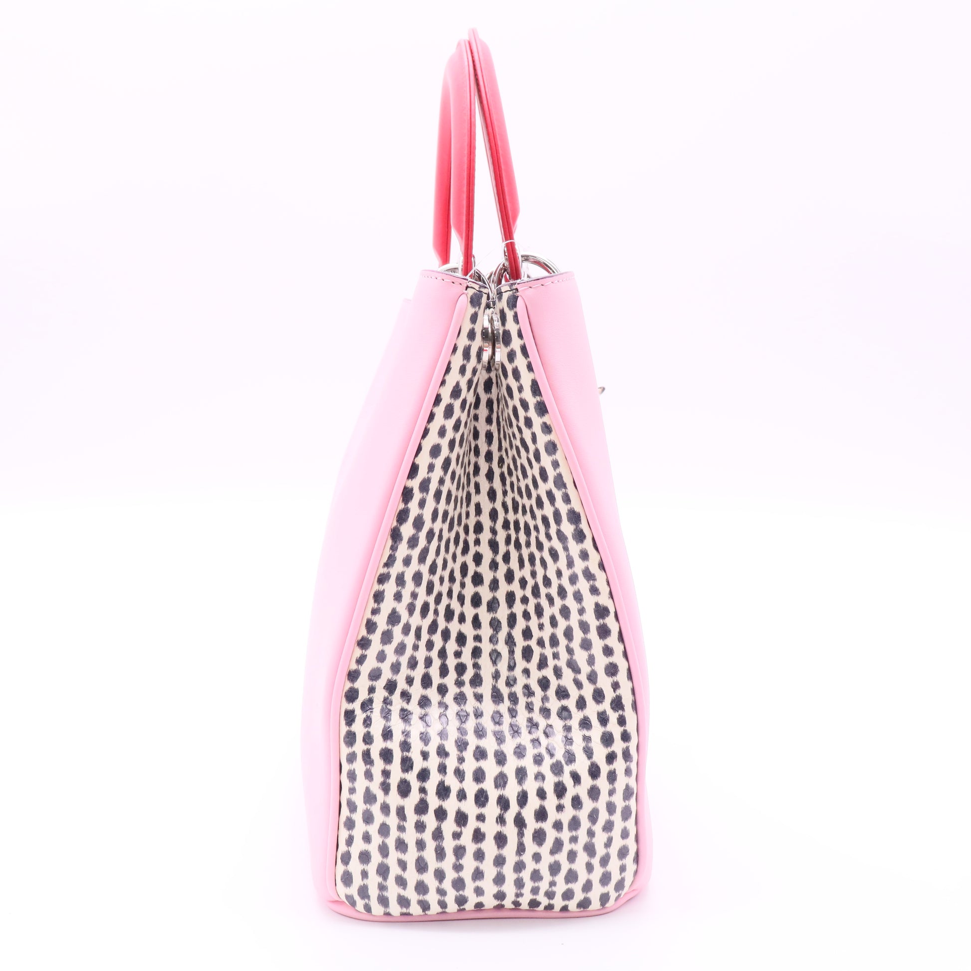 Pink Leather 'Diorissimo' Leather Tote with Strap and Pouch twins