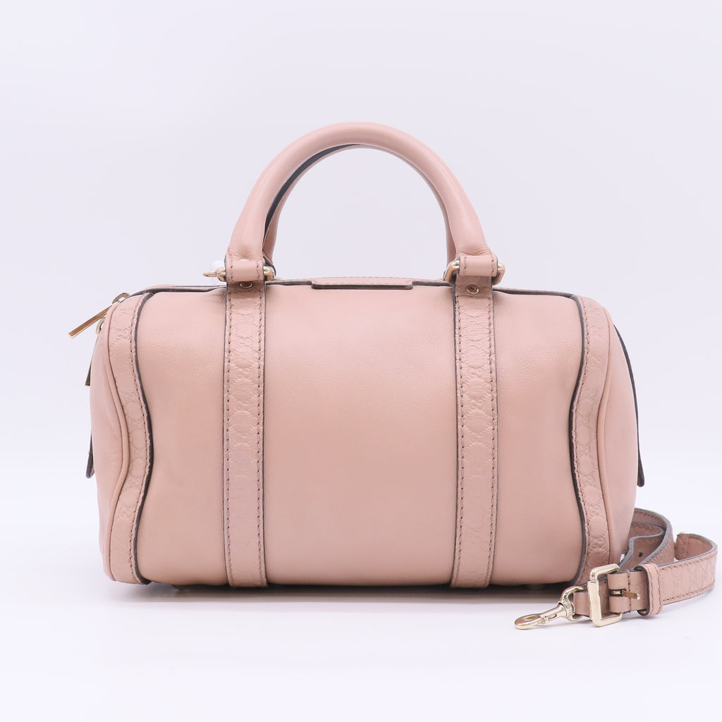 Beige Leather and Guccissima Trim Medium Joy Boston Bag B23663