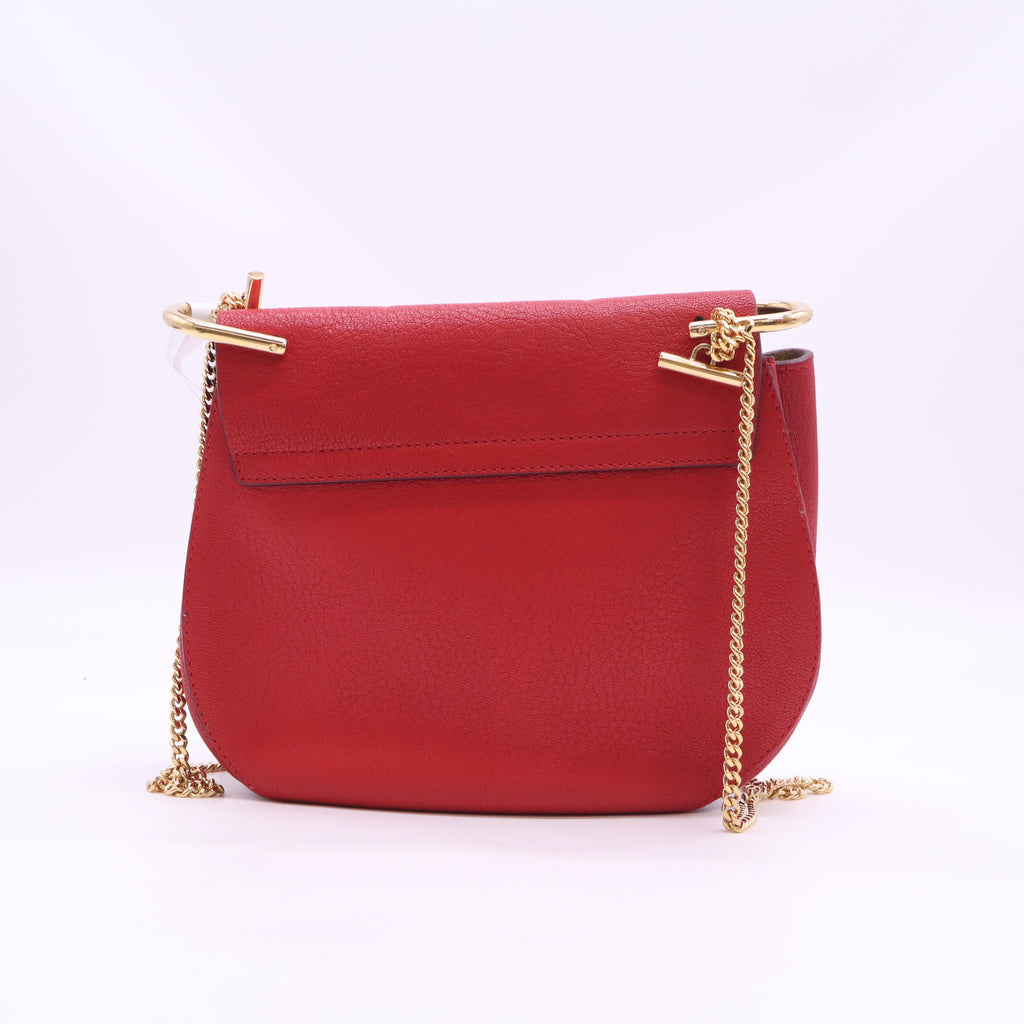 Grained Lambskin Drew Shoulder Bag Plaid Red B24766
