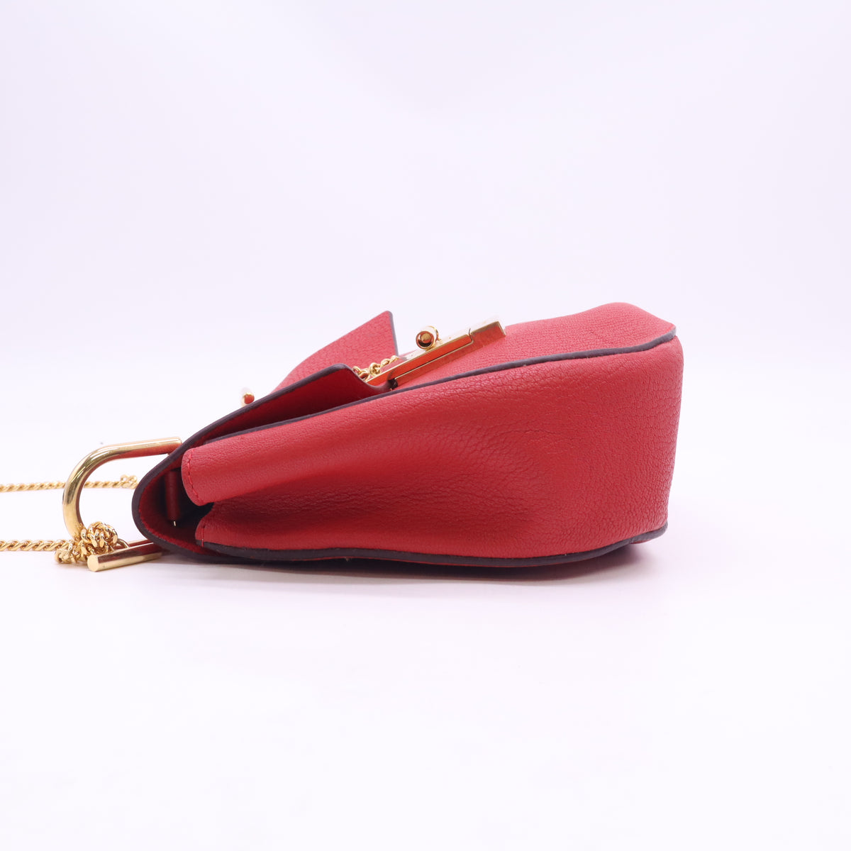 Grained Lambskin Drew Shoulder Bag Plaid Red B24766
