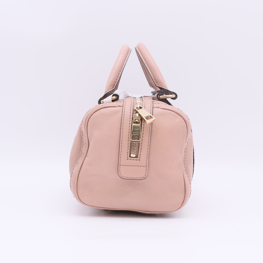 Beige Leather and Guccissima Trim Medium Joy Boston Bag B23663