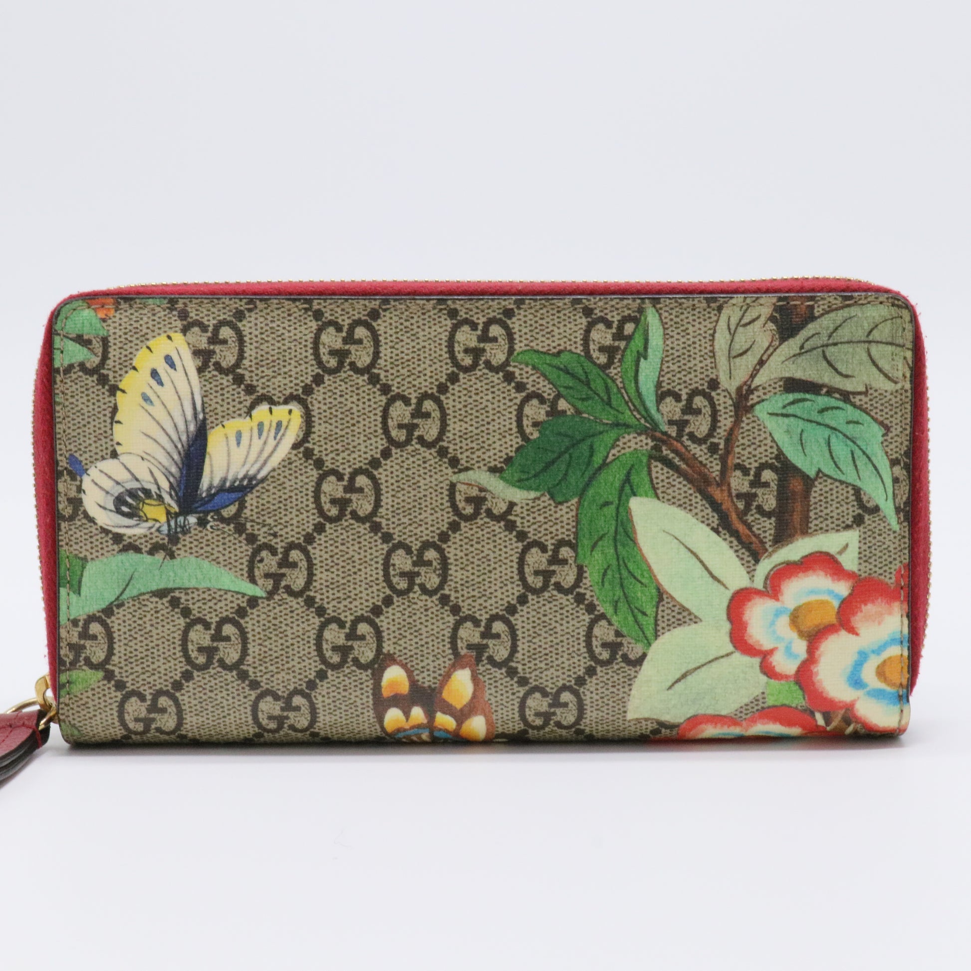 GG Supreme Monogram Tian Zip Around Card Case Wallet Twins