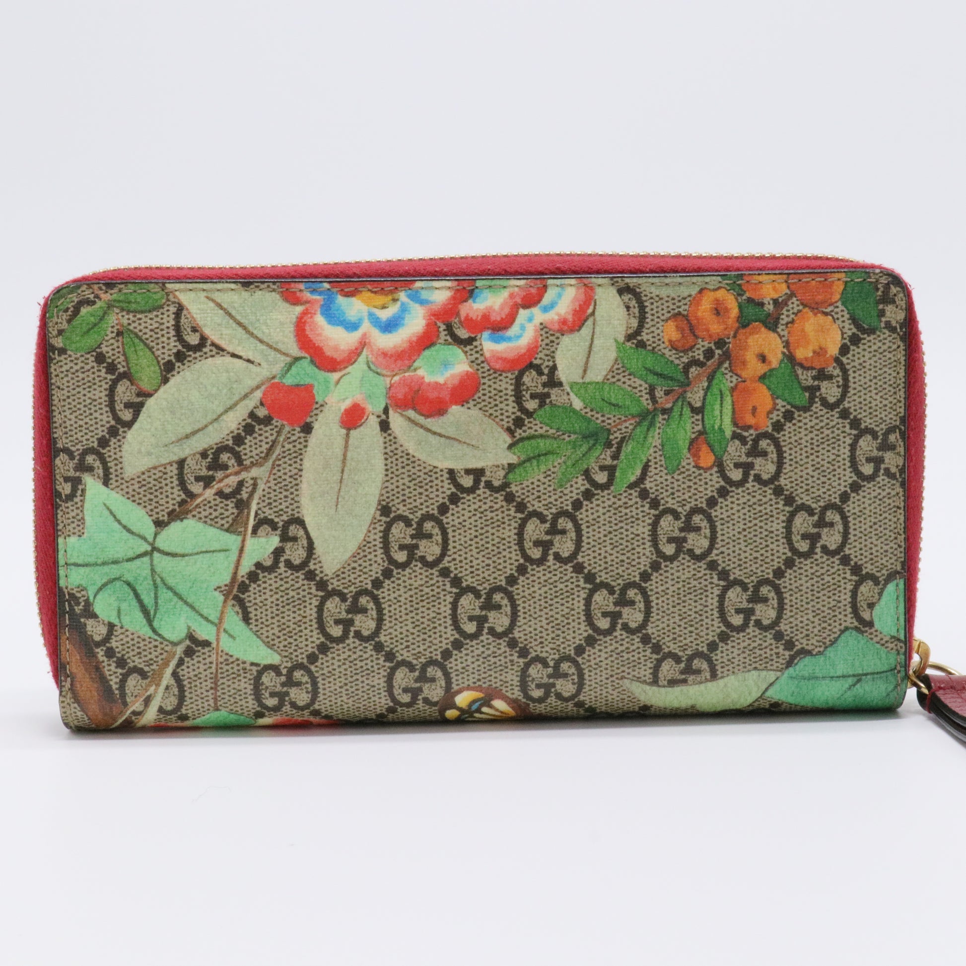 GG Supreme Monogram Tian Zip Around Card Case Wallet Twins