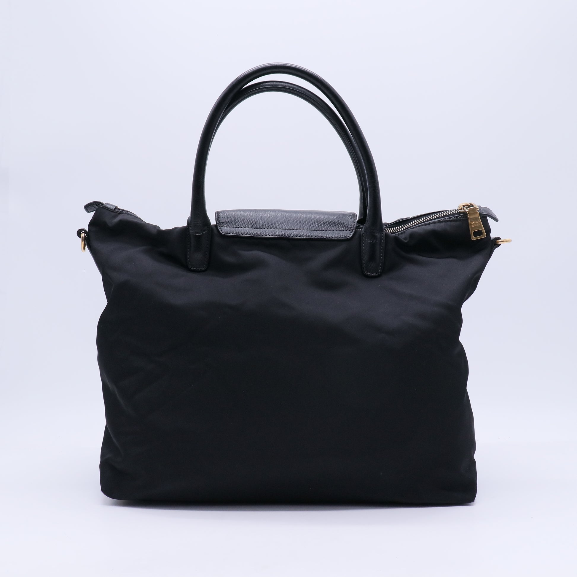 Saffiano Trimmed Tessuto Tote w/ Strap B20484