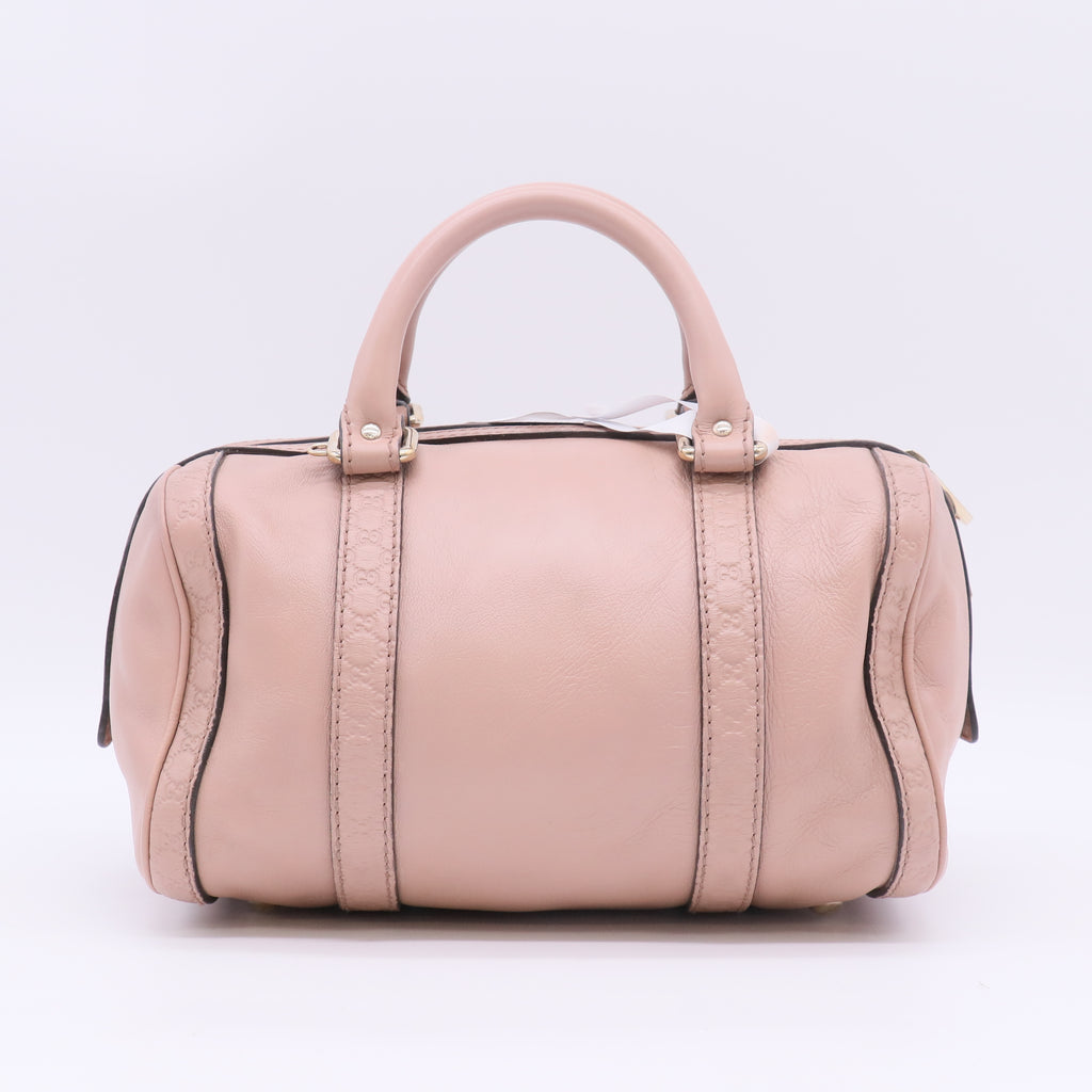 Beige Leather and Guccissima Trim Medium Joy Boston Bag B23663