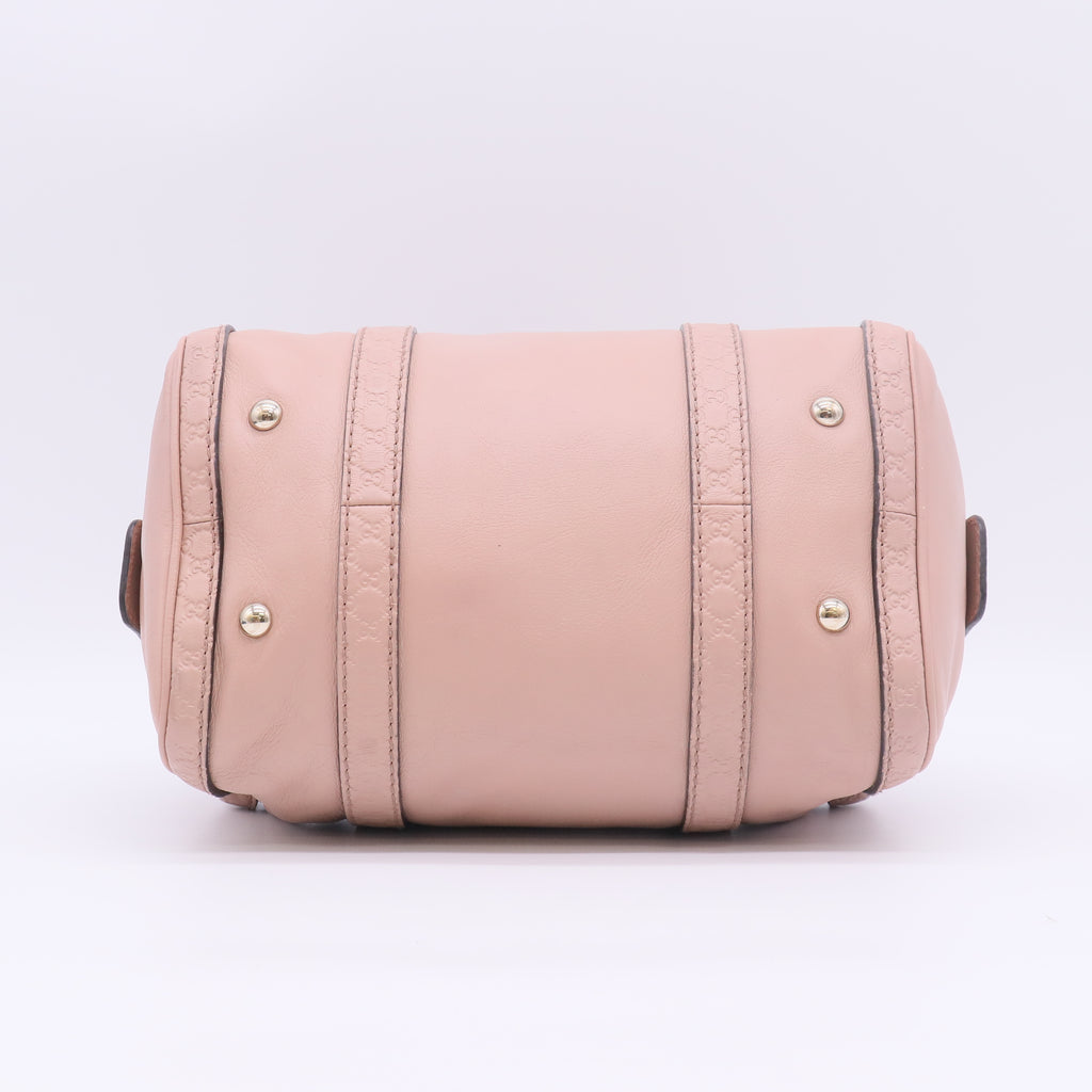 Beige Leather and Guccissima Trim Medium Joy Boston Bag B23663