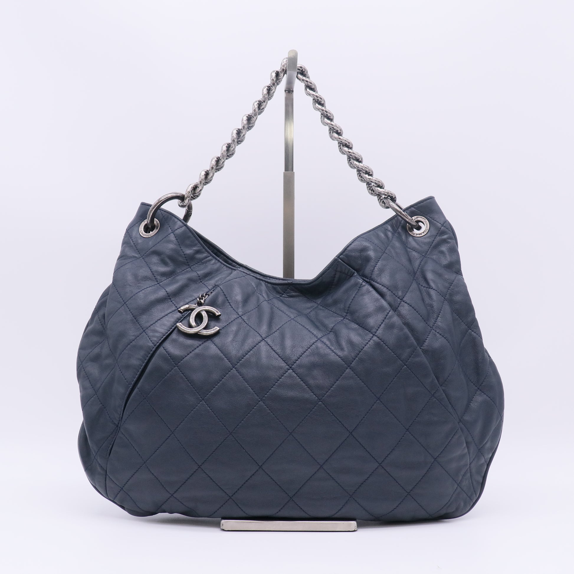 Chanel Calfskin Quilted Coco Pleats Hobo Bag B23650