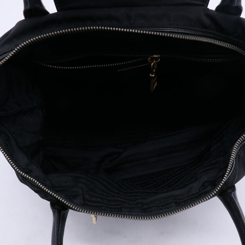 Saffiano Trimmed Tessuto Tote w/ Strap B20484