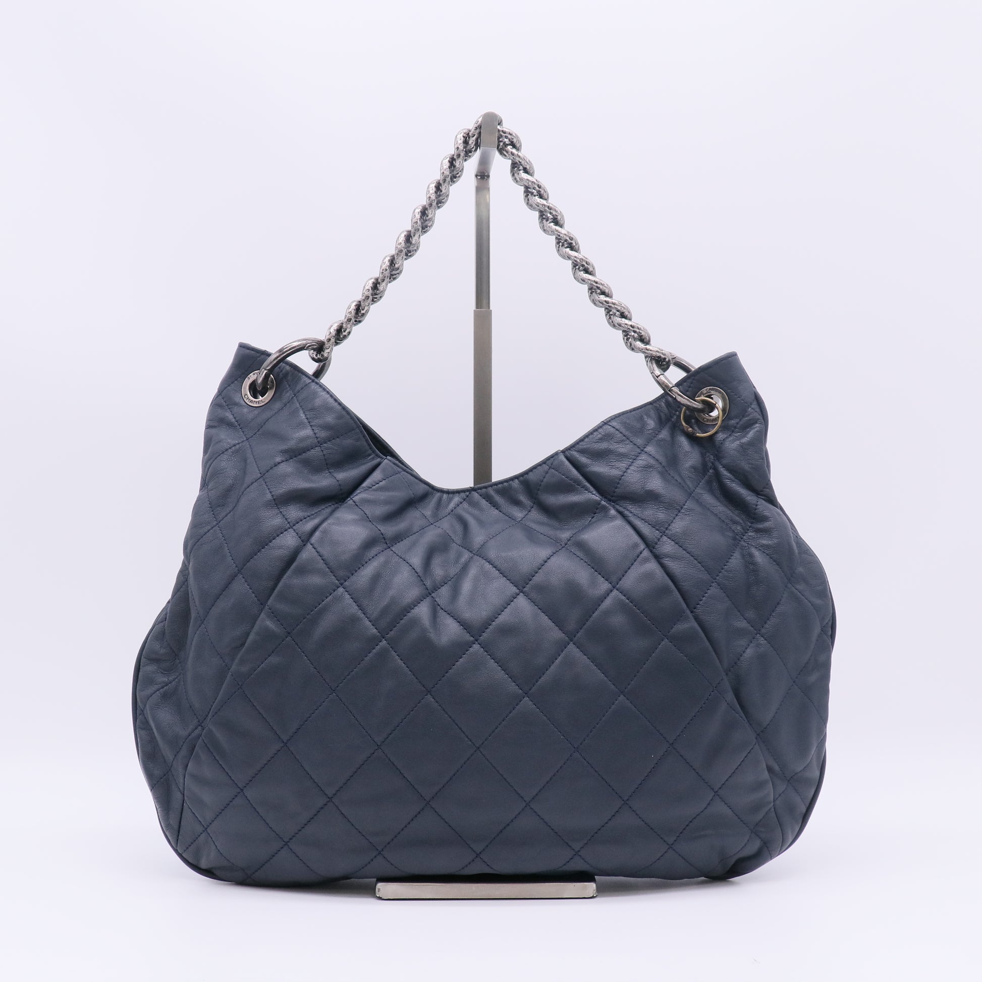 Chanel Calfskin Quilted Coco Pleats Hobo Bag B23650