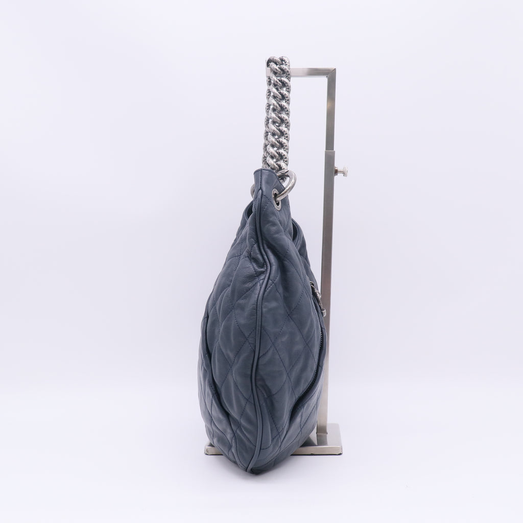 Chanel Calfskin Quilted Coco Pleats Hobo Bag B23650