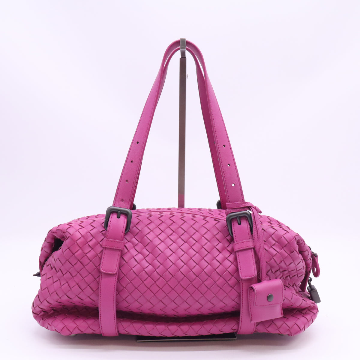 Bottega Veneta Ametiste Intrecciato Woven Nappa Leather Montaigne Satchel Bag twins B24560