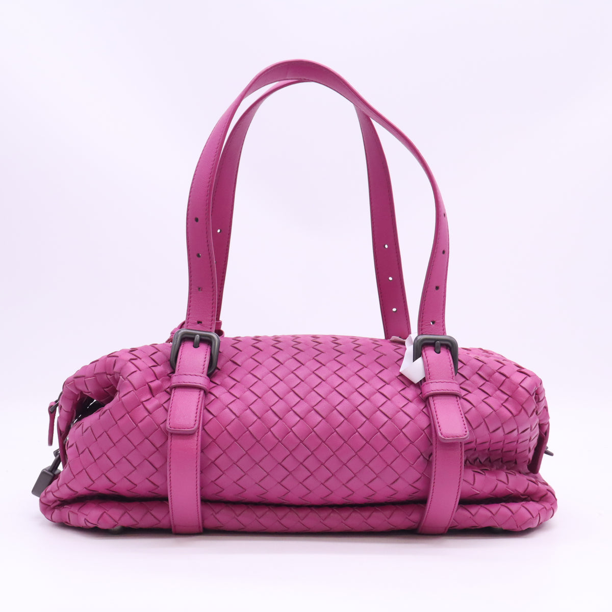 Bottega Veneta Ametiste Intrecciato Woven Nappa Leather Montaigne Satchel Bag twins B24560