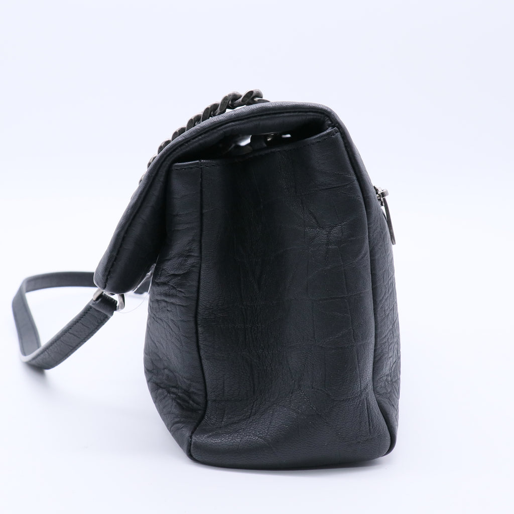 West Hollywood Shoulder Bag Crocodile Embossed Leather Medium Twins