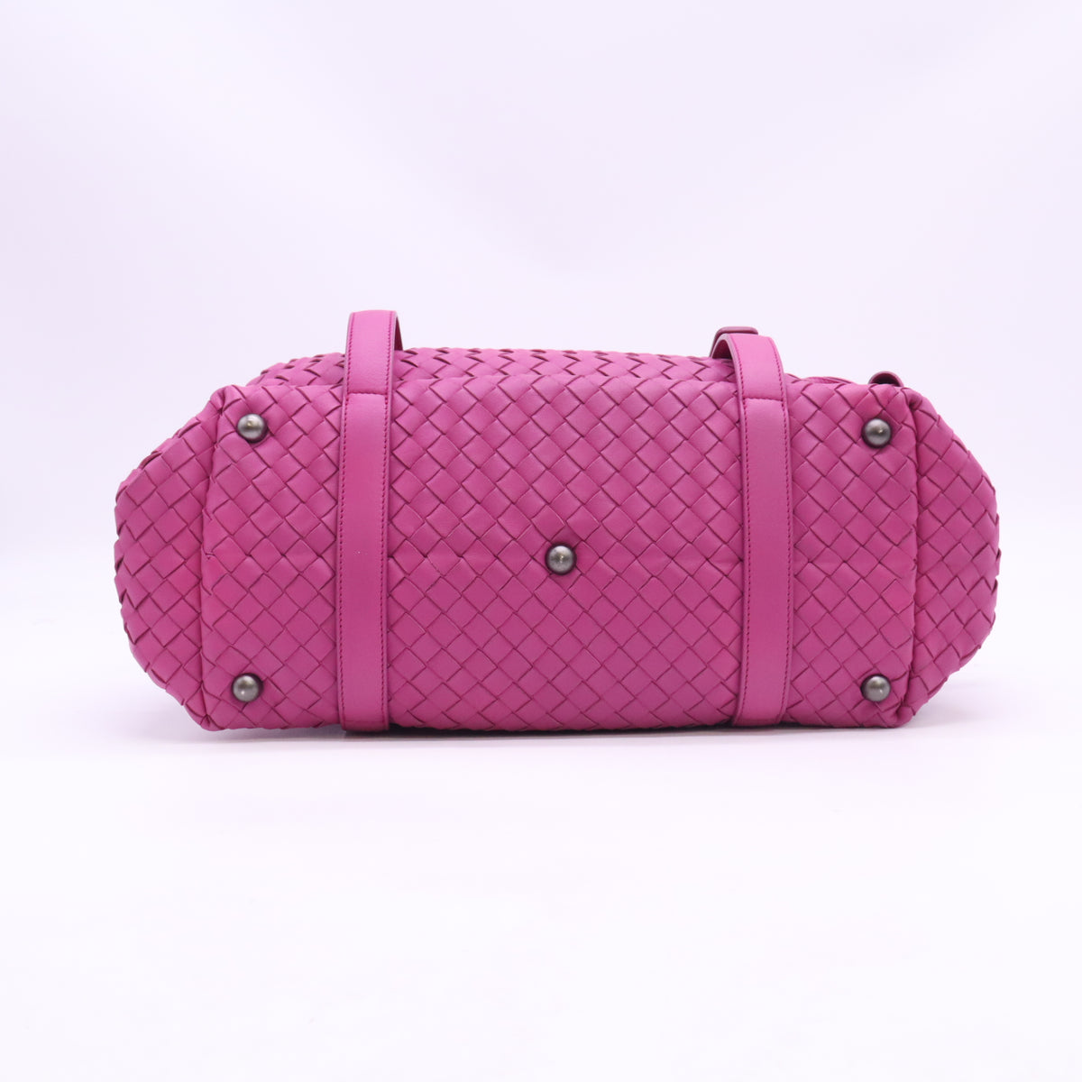 Bottega Veneta Ametiste Intrecciato Woven Nappa Leather Montaigne Satchel Bag twins B24560