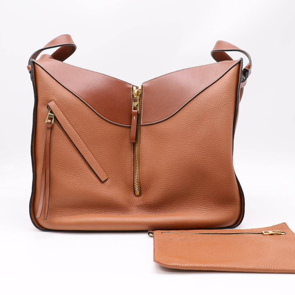 Loewe Tan Calfskin Leather Small Hammock Bag twins B22996