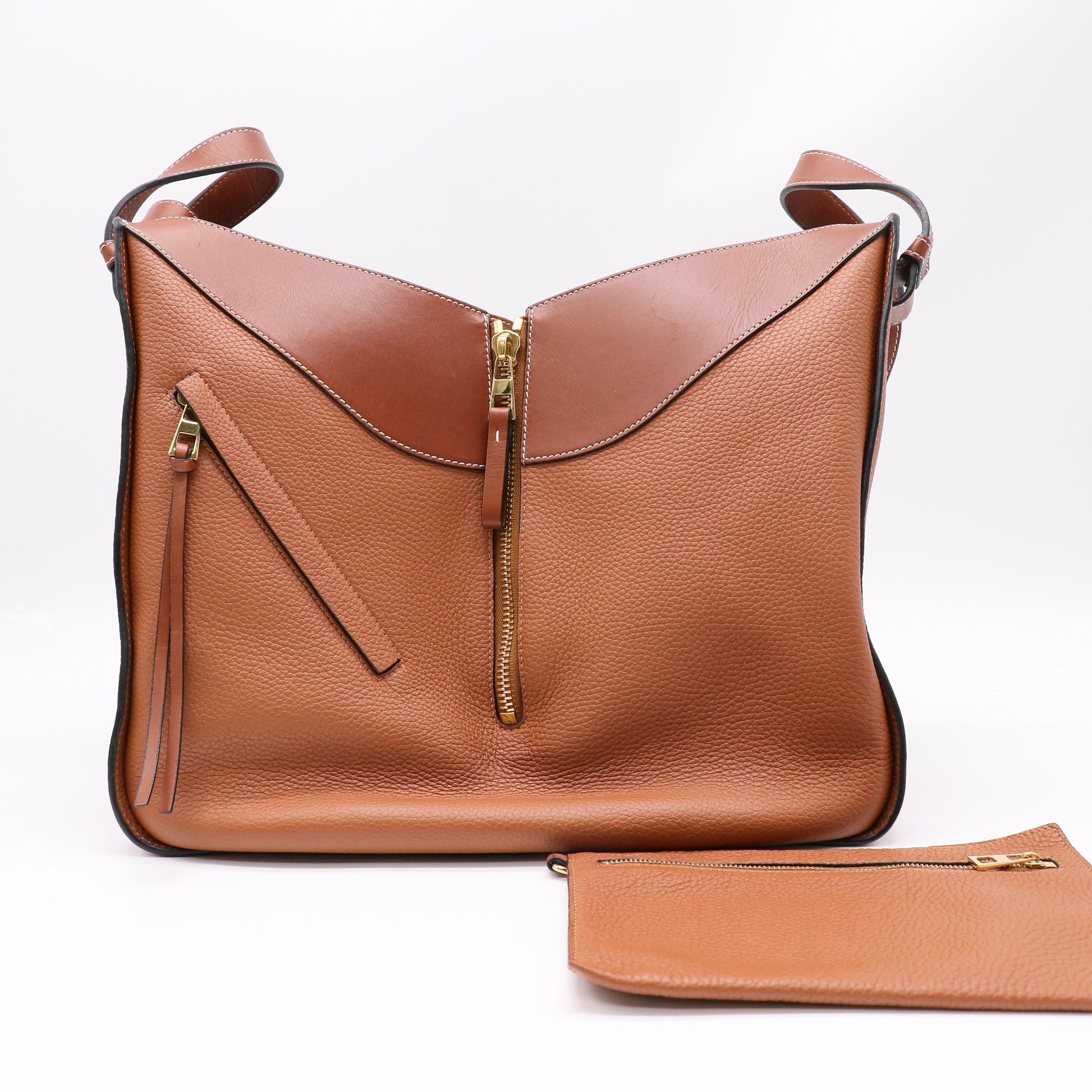 Loewe Tan Calfskin Leather Small Hammock Bag twins B22996