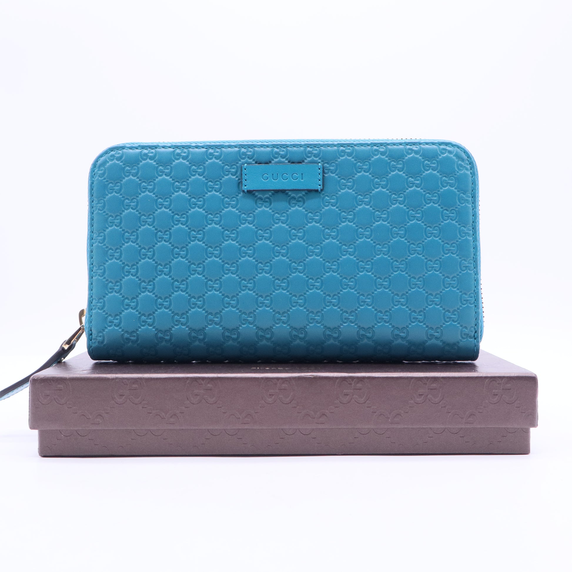 Microguccissima Zip Around Wallet Deep Cobalt W20198