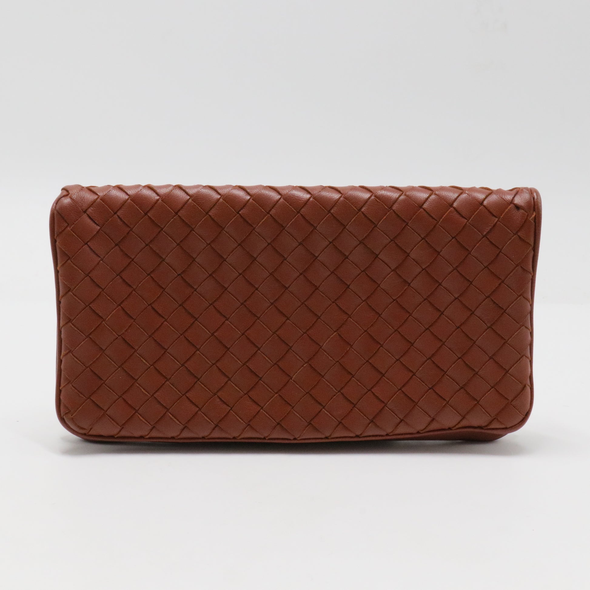 Intrecciato Weave Leather Continental Wallet