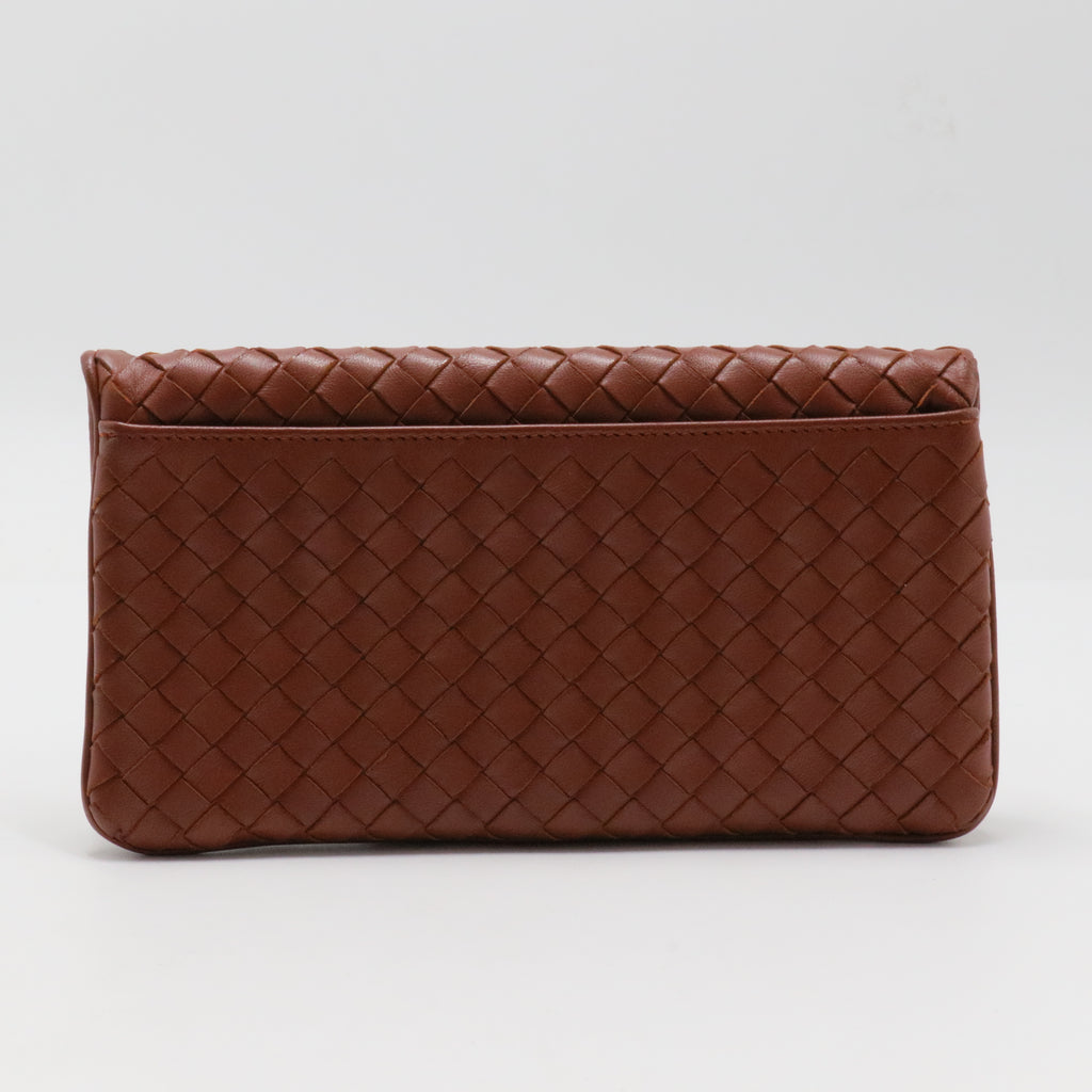 Intrecciato Weave Leather Continental Wallet