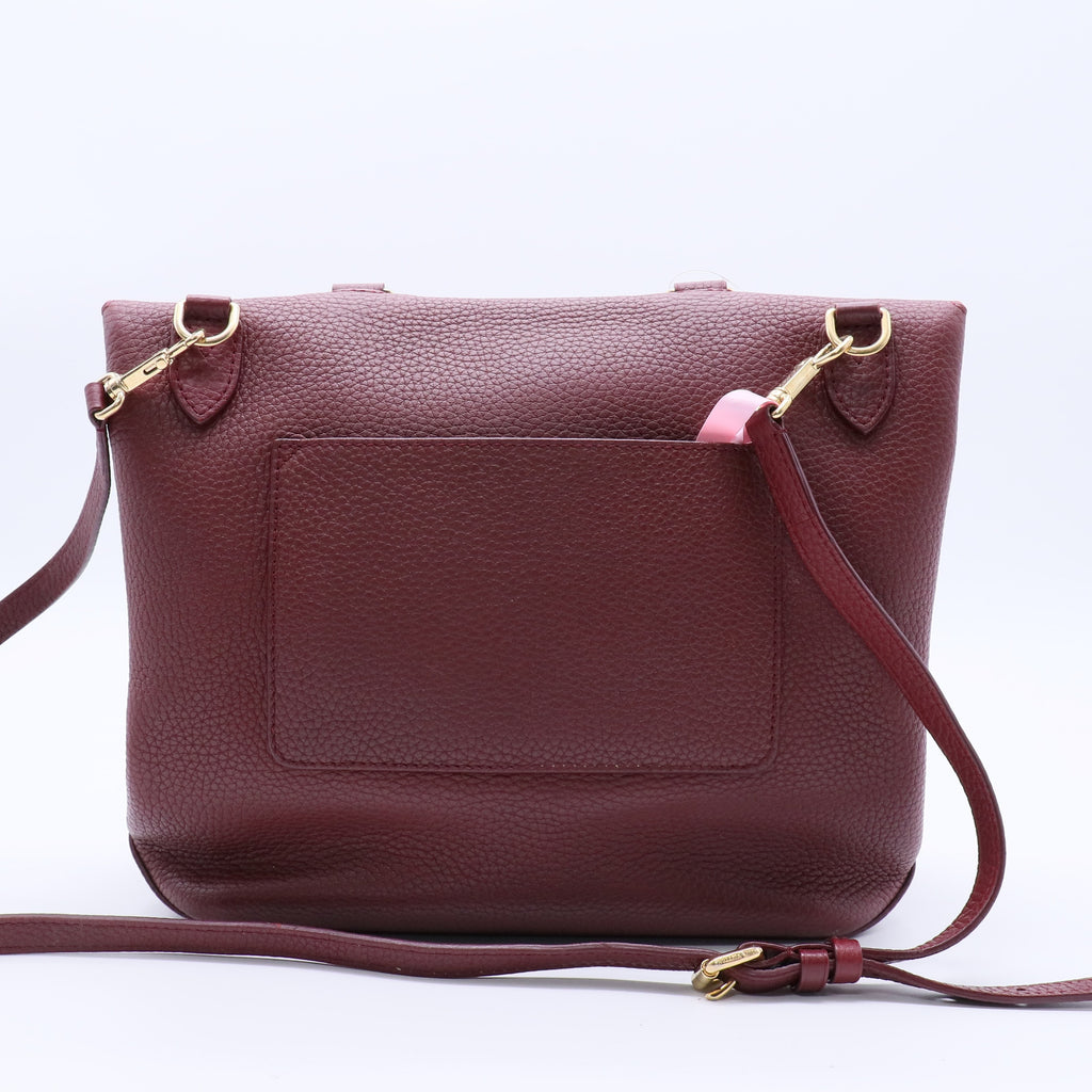 Bordeaux Taurillon Leather Volta Bag Twins