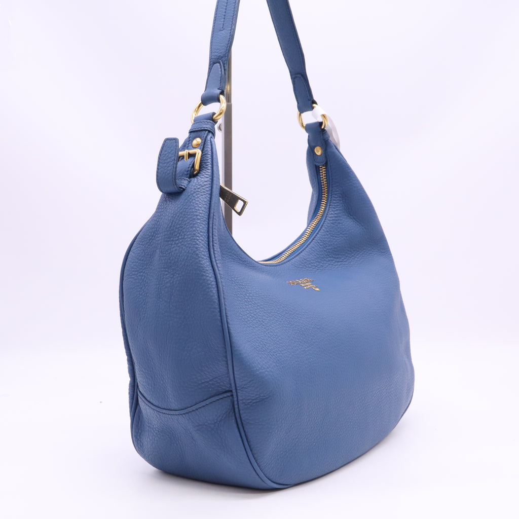 Prada Vitello Daino Hobo Cobalto B24648