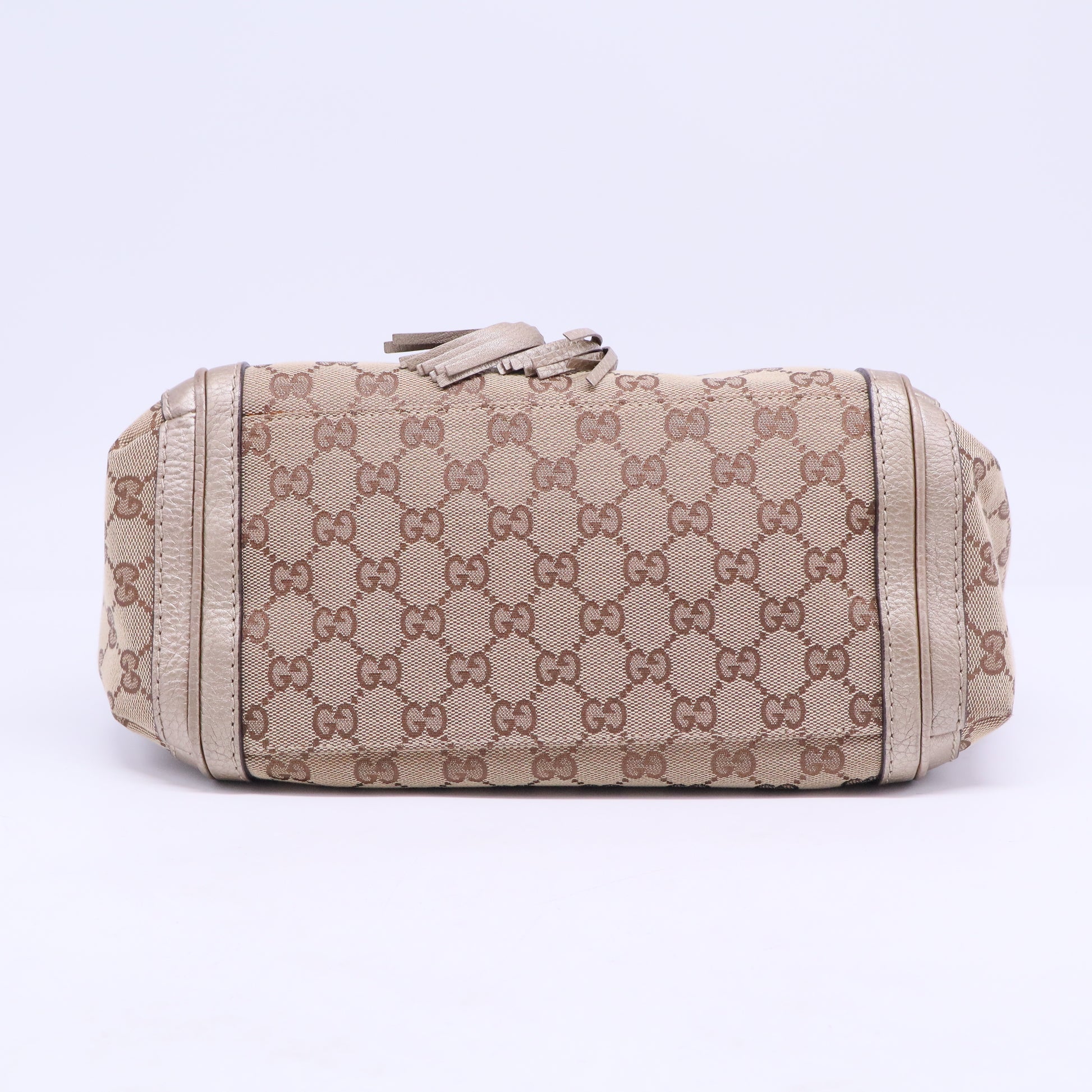 Monogram Calfskin Medium Bella Flap Bag Beige Ebony Champagne B20738