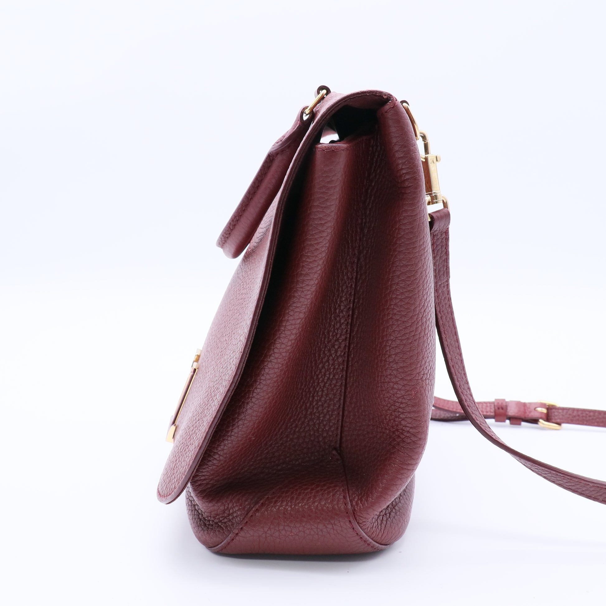 Bordeaux Taurillon Leather Volta Bag Twins