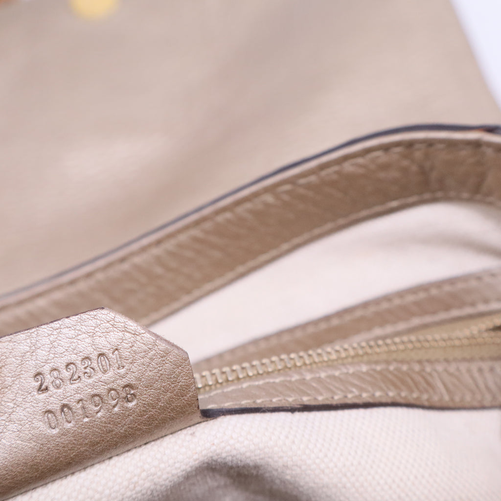 Monogram Calfskin Medium Bella Flap Bag Beige Ebony Champagne B20738