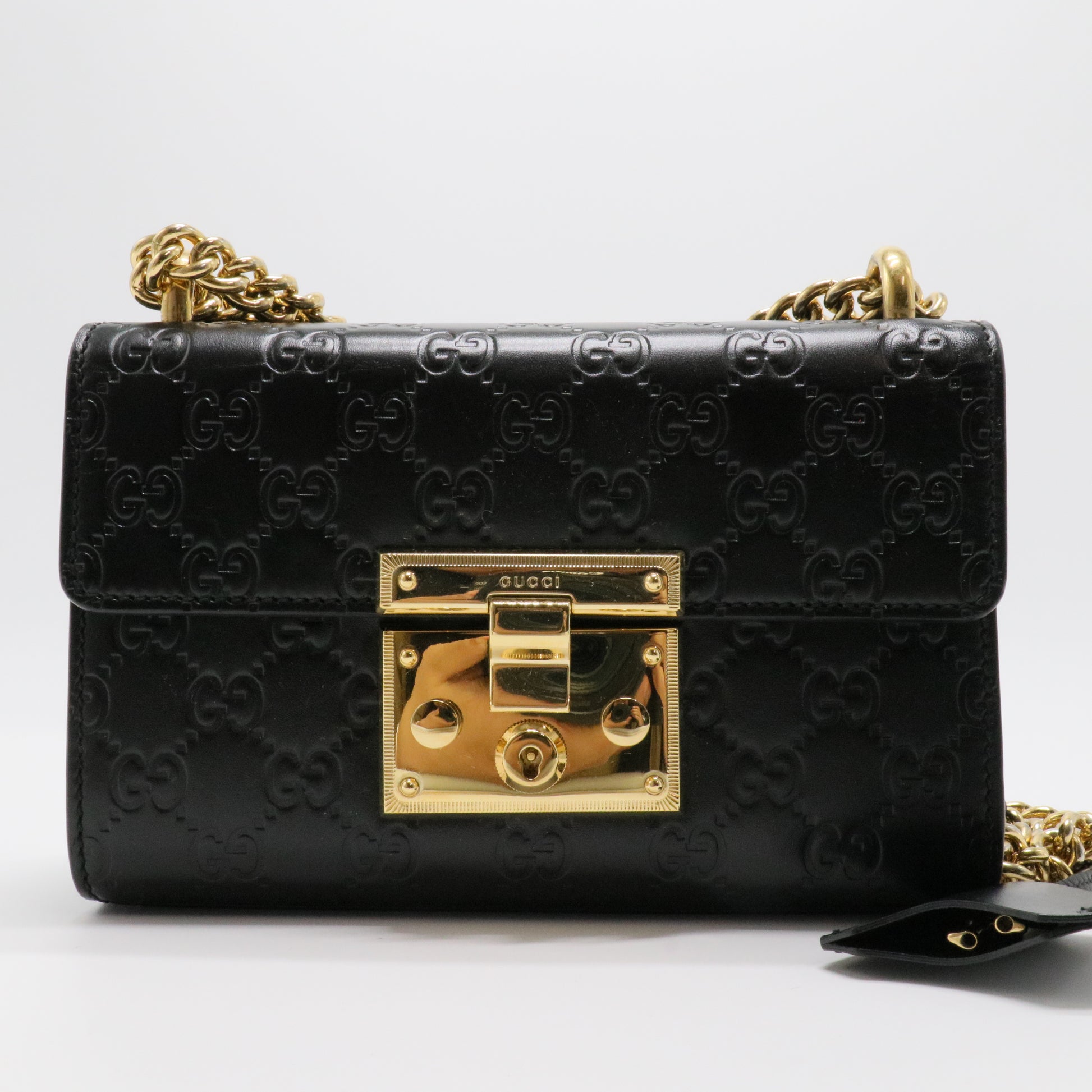 Black Guccissima Padlock Crossbody Bag