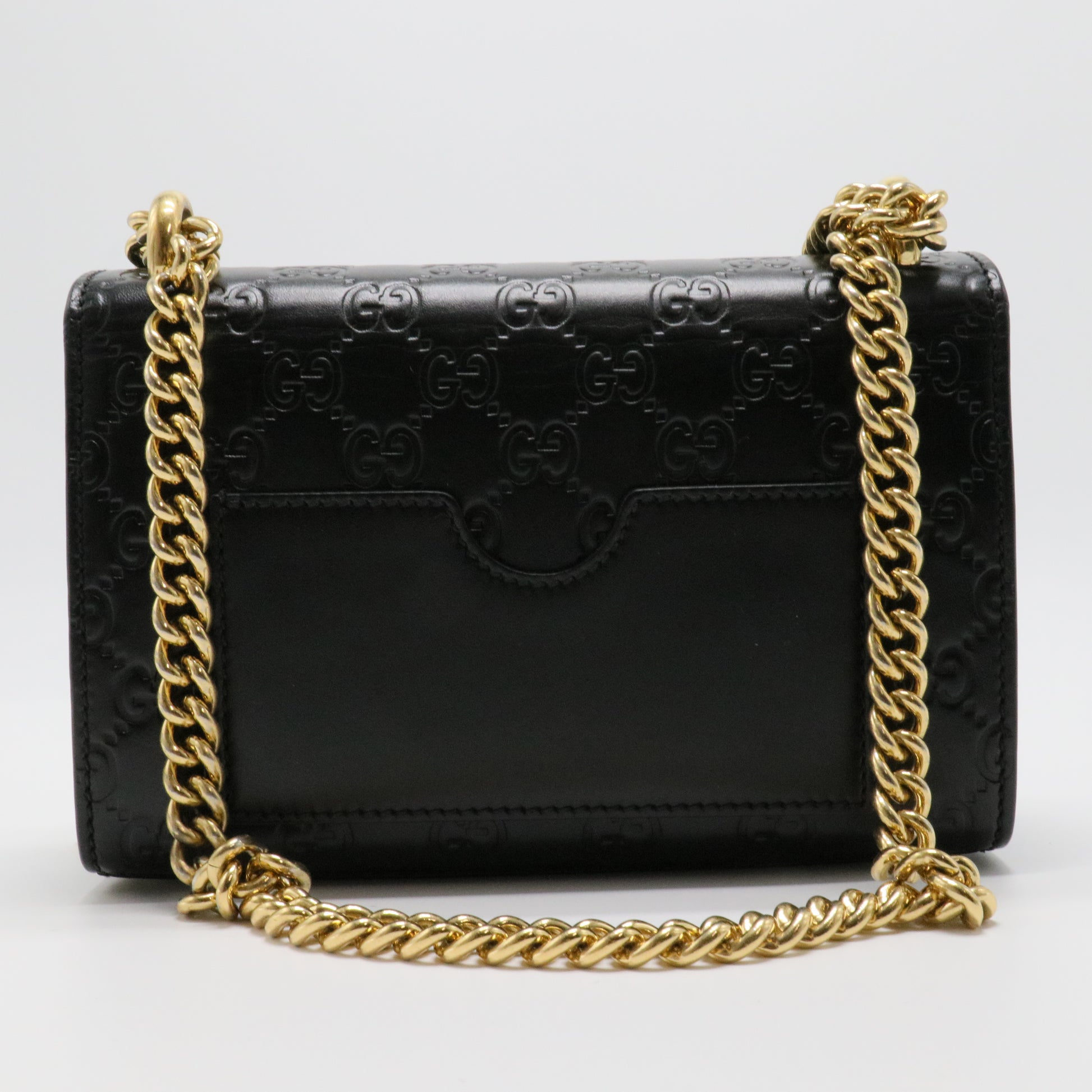 Black Guccissima Padlock Crossbody Bag