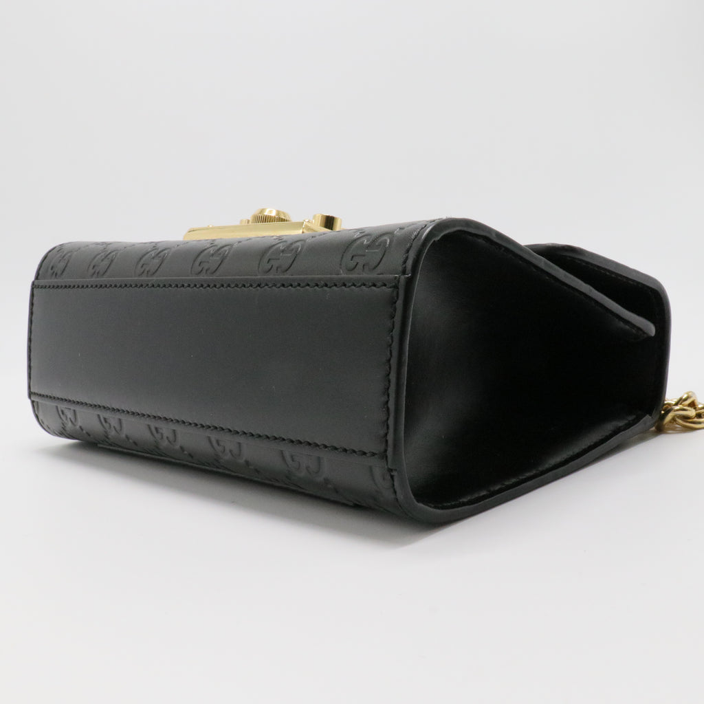 Black Guccissima Padlock Crossbody Bag