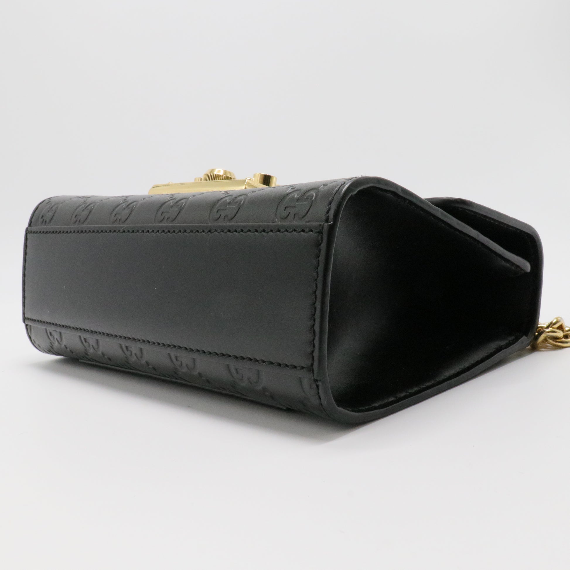 Black Guccissima Padlock Crossbody Bag
