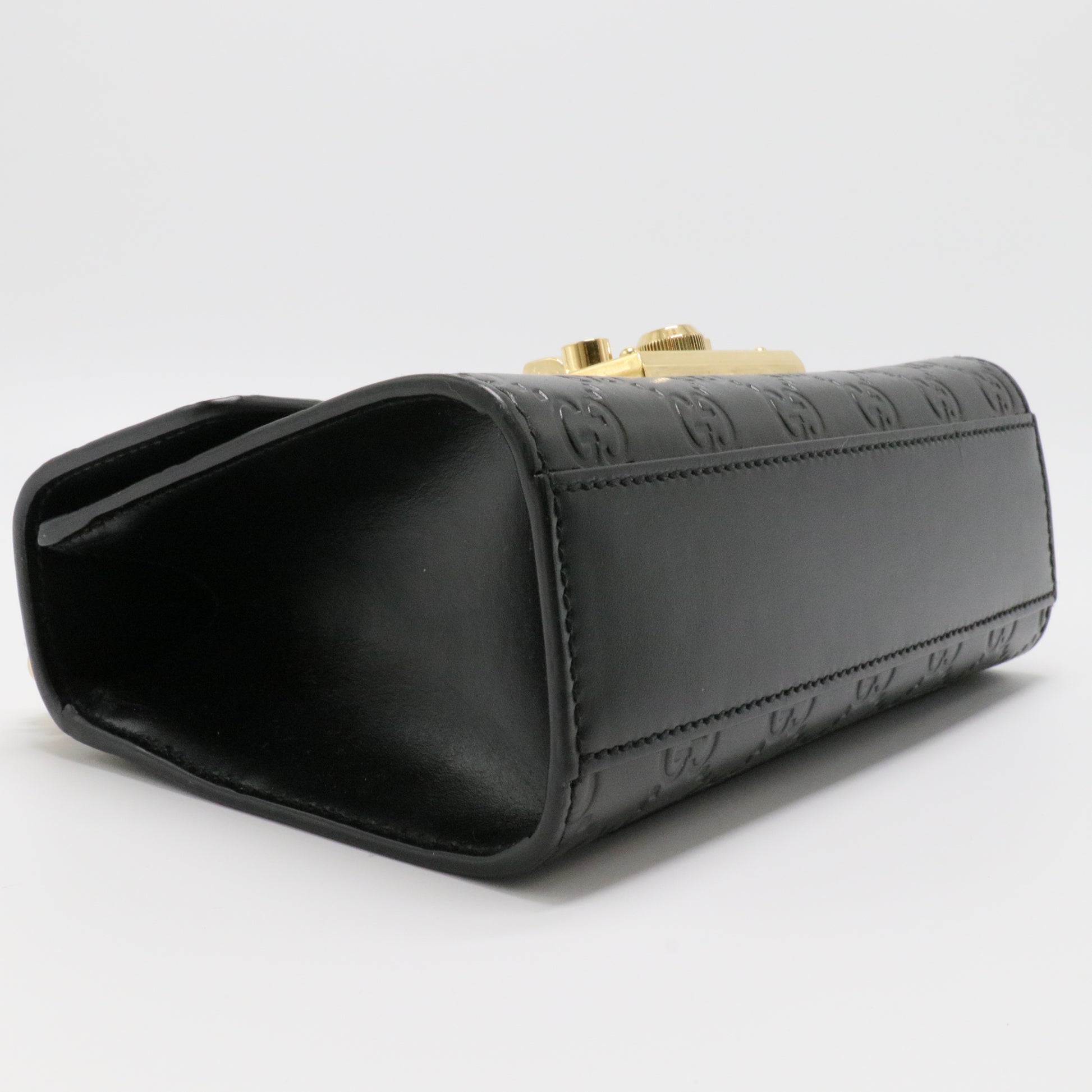 Black Guccissima Padlock Crossbody Bag