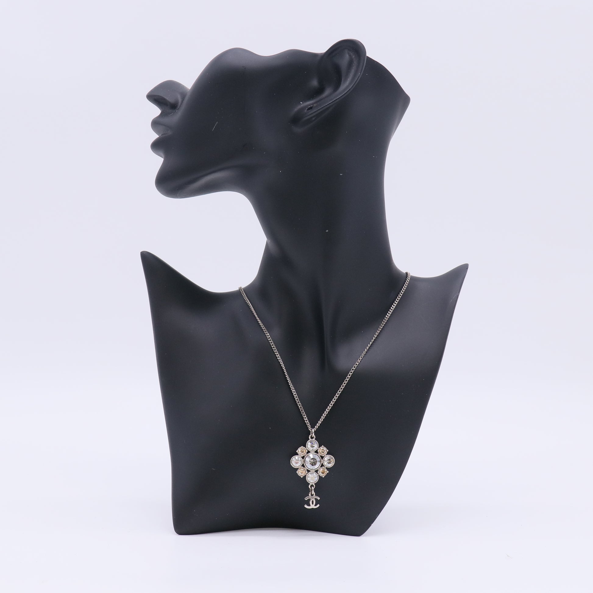 Chanel Maltese Cross Rhinestone Pendant Necklace W22918