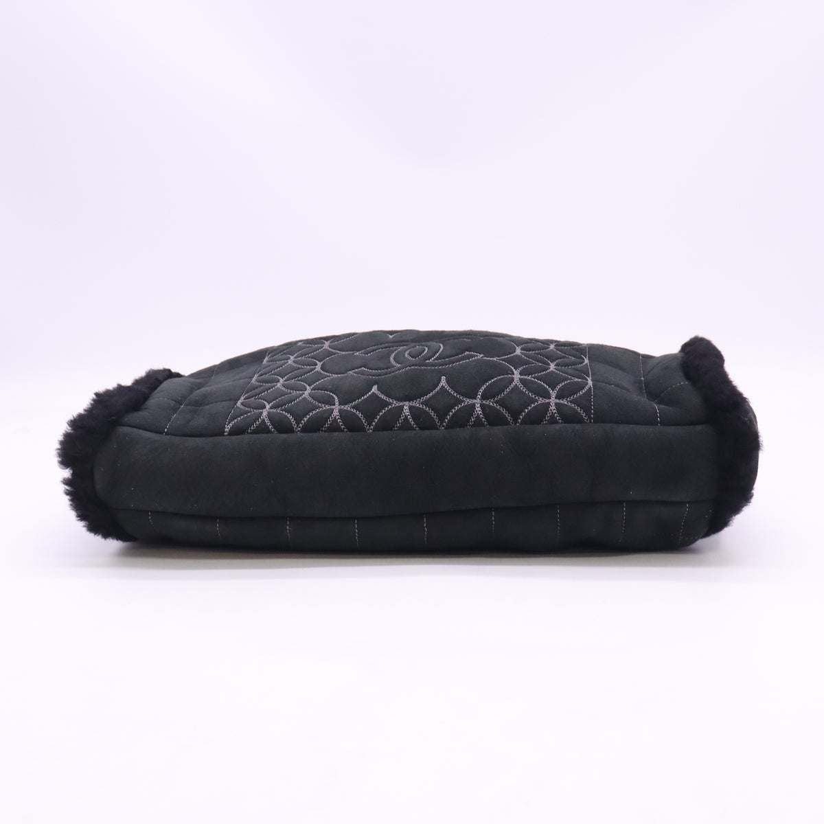 Chanel Square Stitch Chain Tote Quilted Shearling B24685