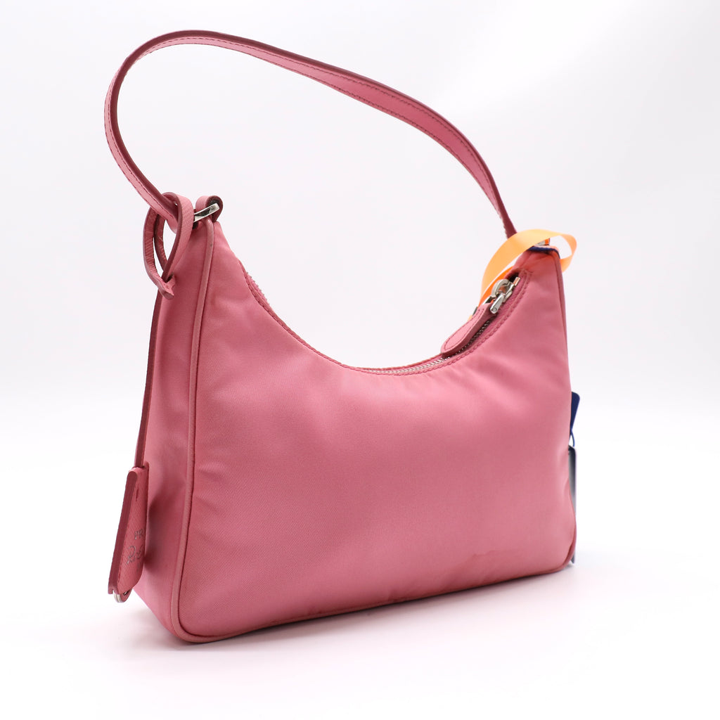 Prada Tessuto Nylon Saffiano Mini Re-Edition 2005 Bag Begonia twins LDZ232