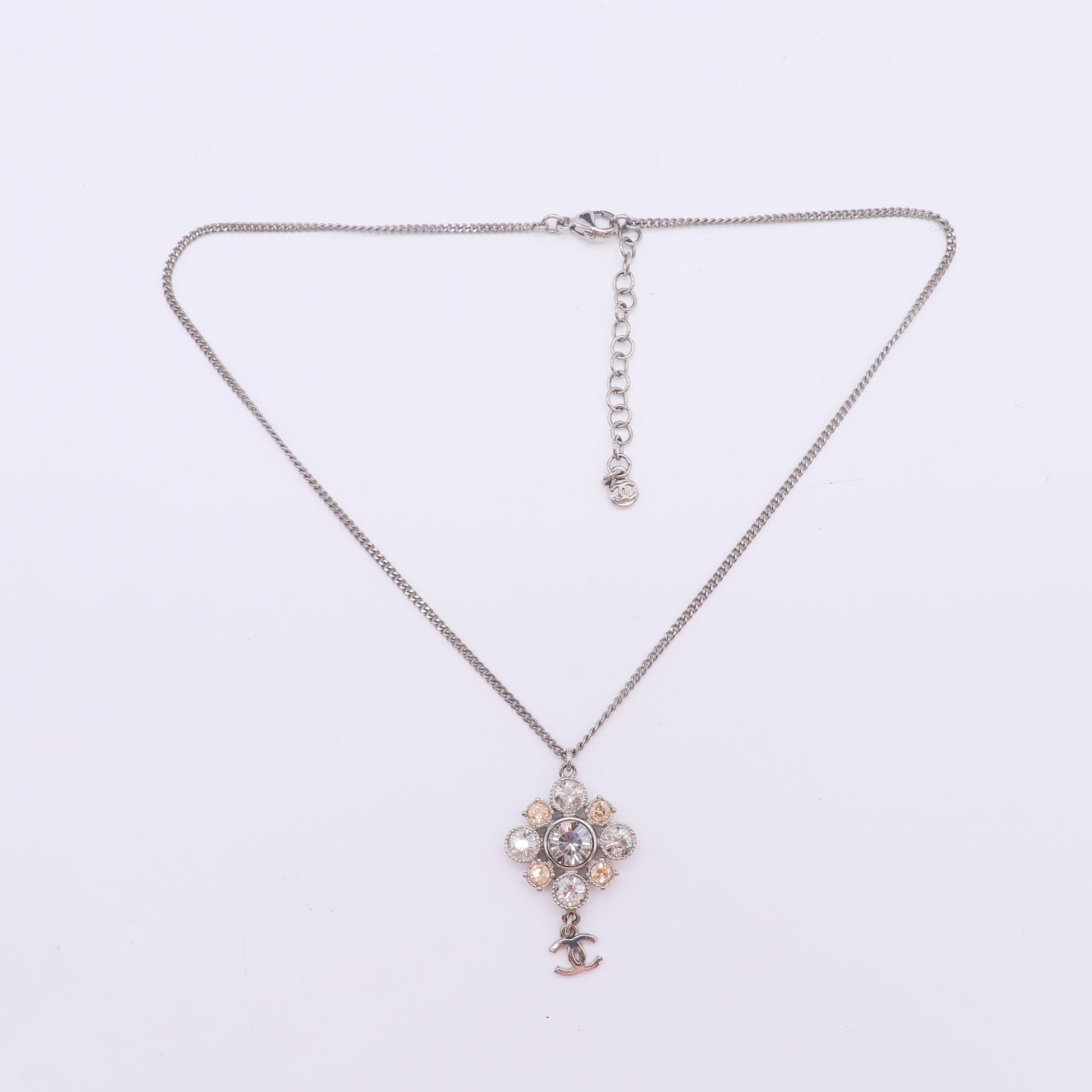 Chanel Maltese Cross Rhinestone Pendant Necklace W22918