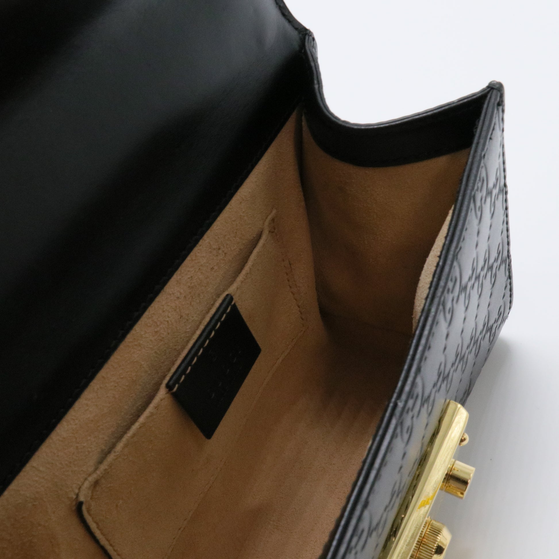 Black Guccissima Padlock Crossbody Bag
