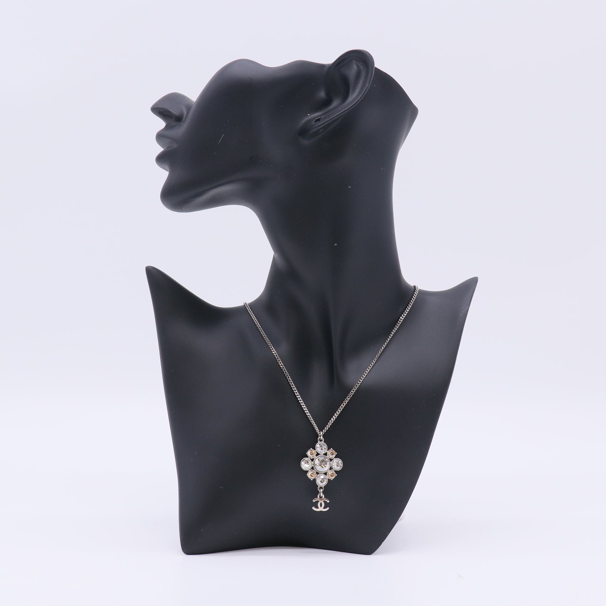 Chanel Maltese Cross Rhinestone Pendant Necklace W22917